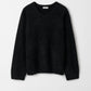 Pullover Brushed V-Neck in Black