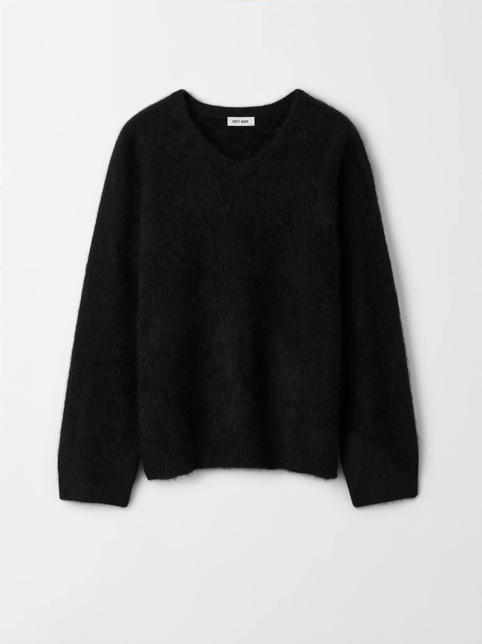 Pullover Brushed V-Neck in Black