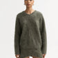 Pullover Brushed V-Neck in Olive