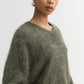 Pullover Brushed V-Neck in Olive