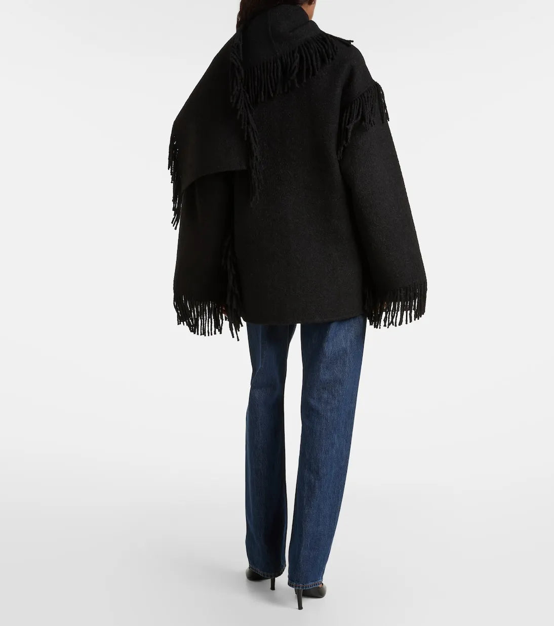 Jacke Fringed Scarf in Black