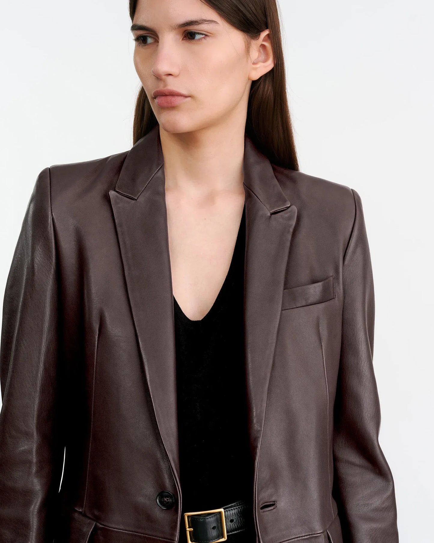 Jacke Belmonde Leather Tailored in Bordeaux