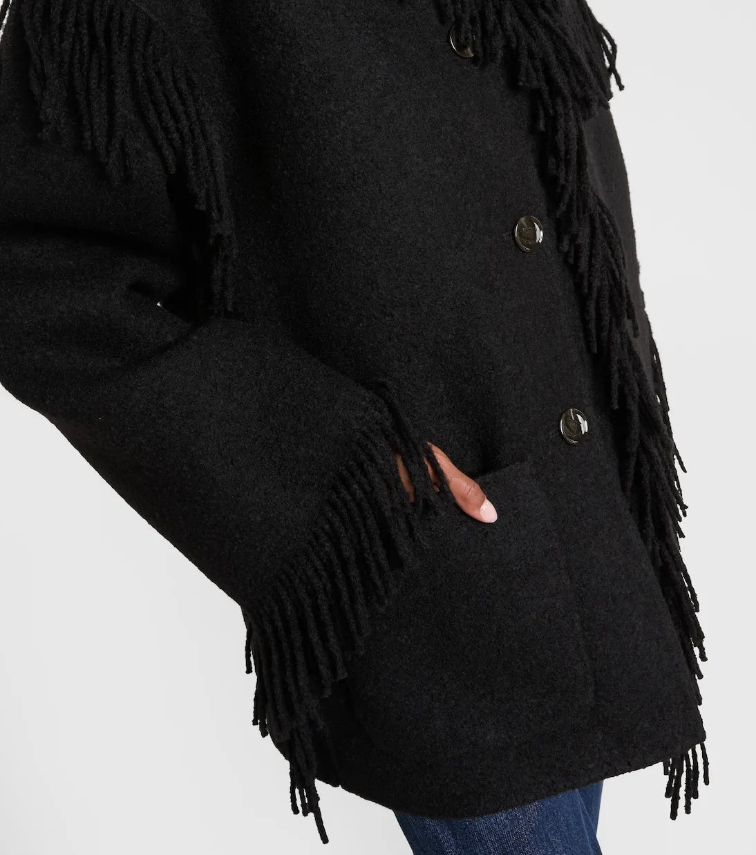Jacke Fringed Scarf in Black