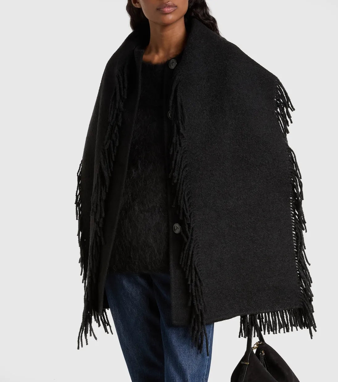 Jacke Fringed Scarf in Black