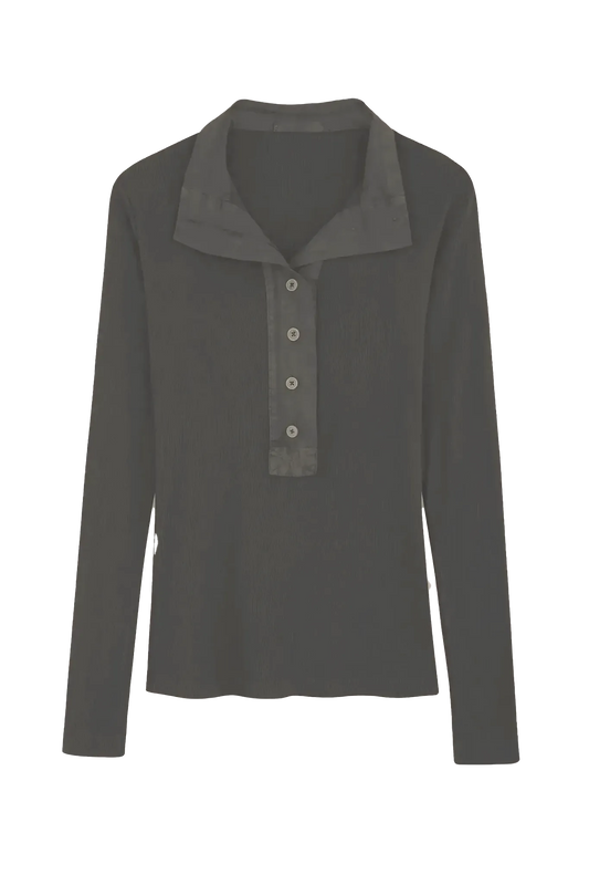 Longsleeve Junia Henley in Army Green