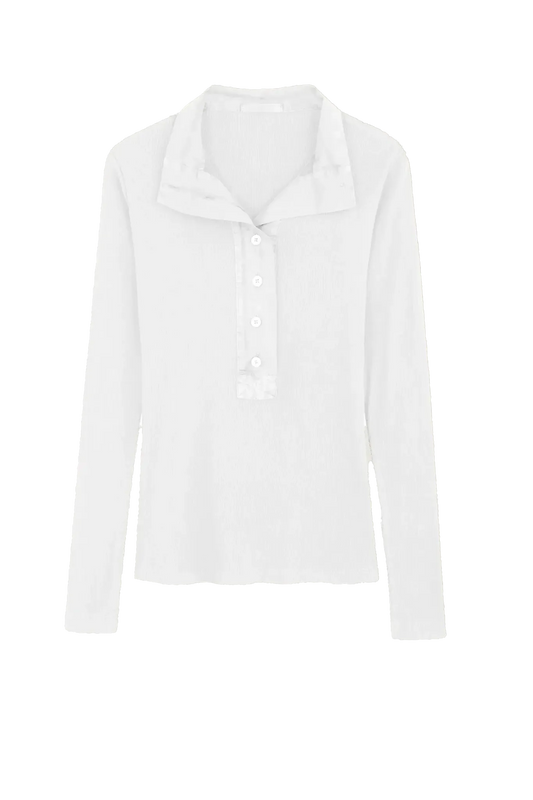 Longsleeve Junia Henley in White