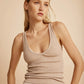 Top Claire Deep V-Neck in Bone