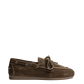Boat Loafer Brushed Suede in Dark Brown