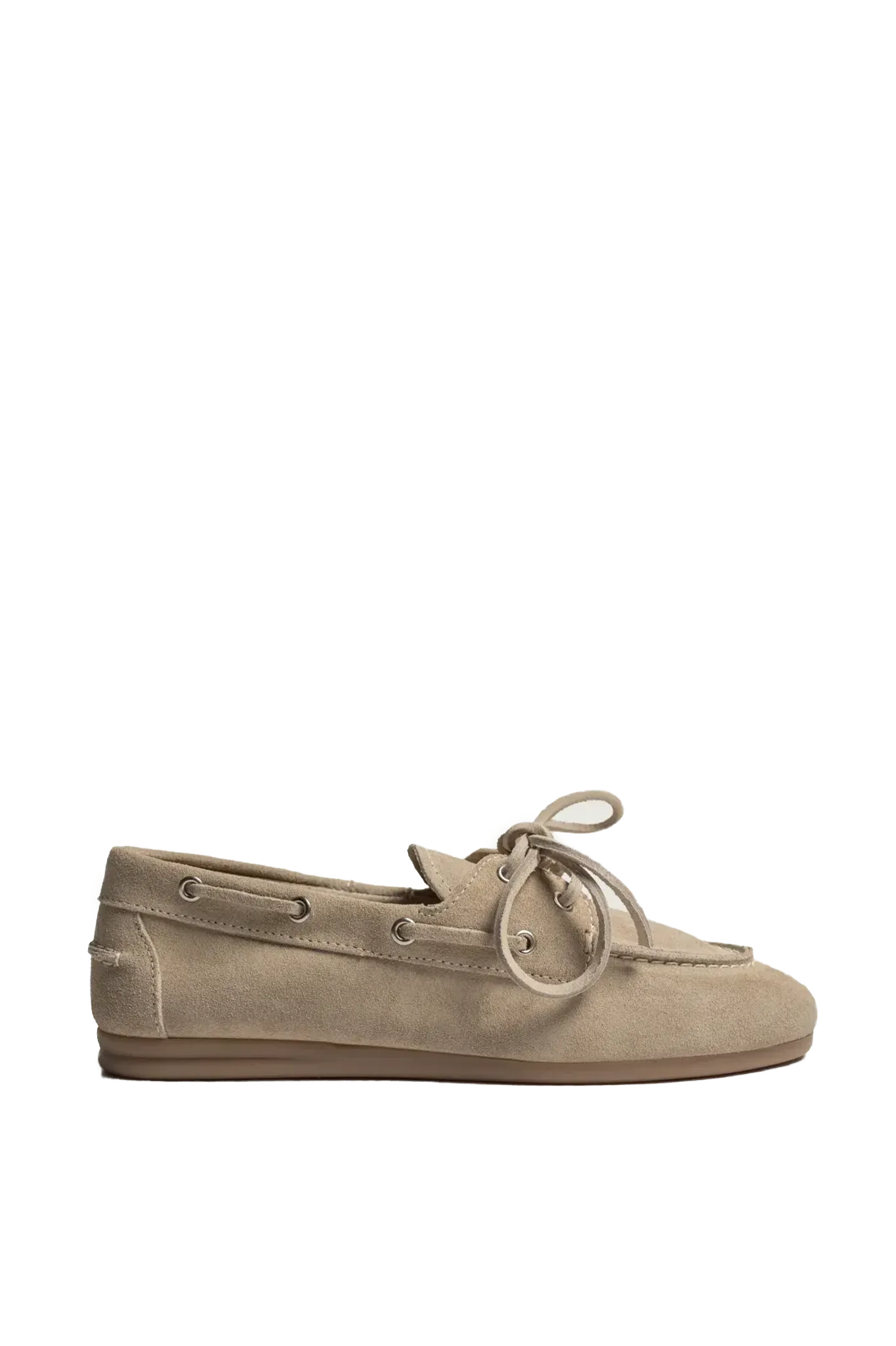 Boat Loafer Brushed Suede in Light Taupe