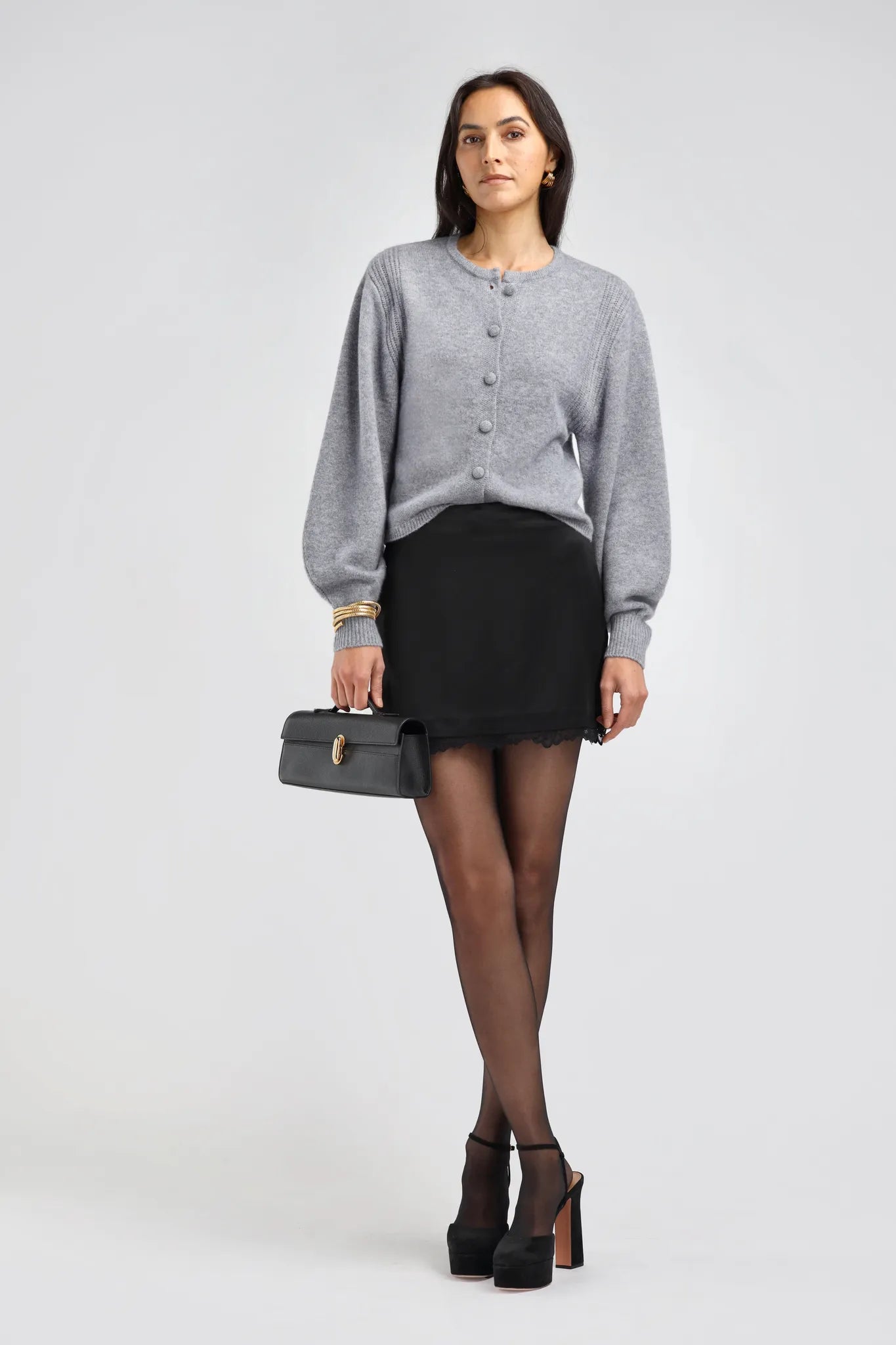 Cardigan Nala in Silver Grey