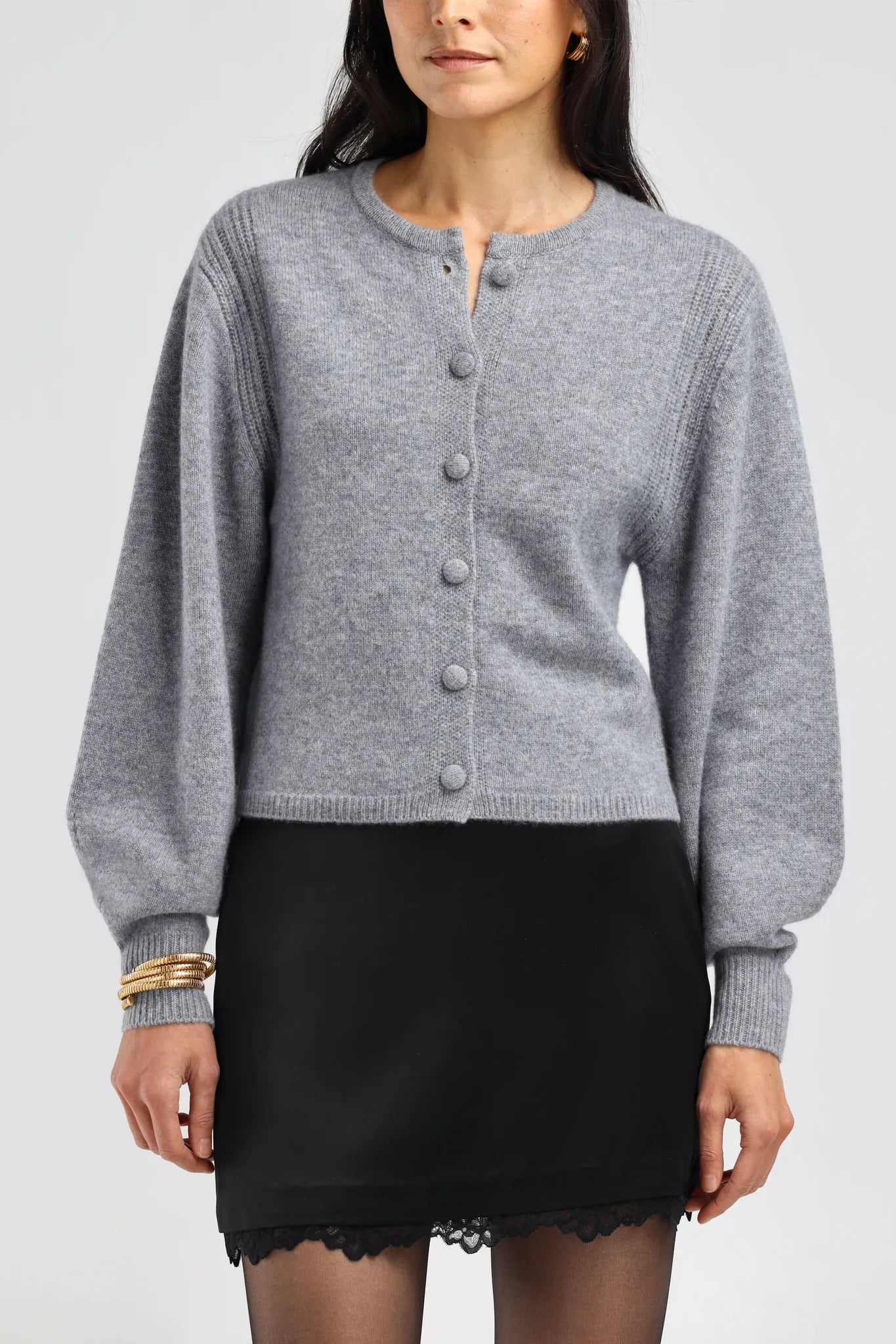 Cardigan Nala in Silver Grey