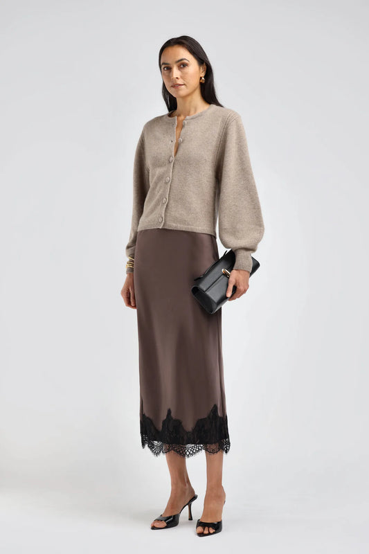 Cardigan Nala in Warm Taupe