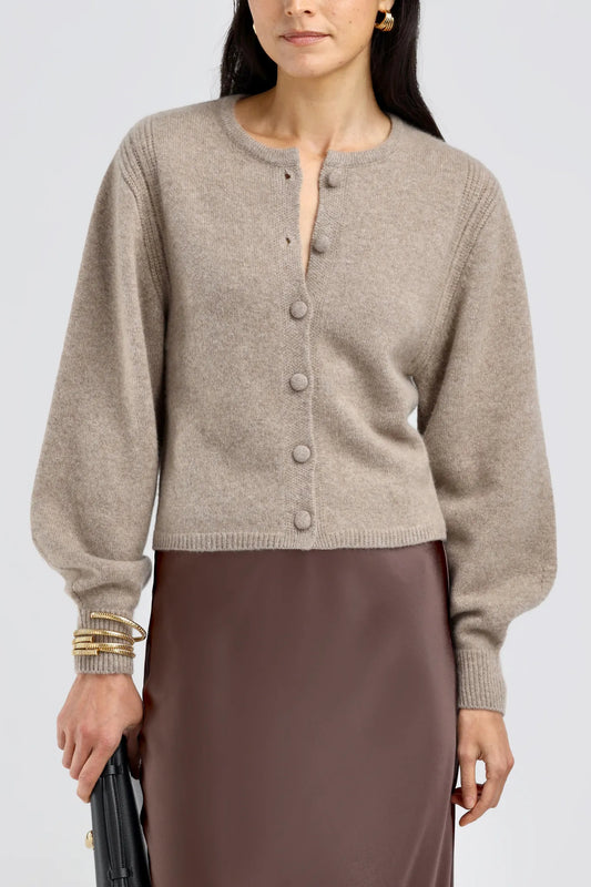 Cardigan Nala in Warm Taupe