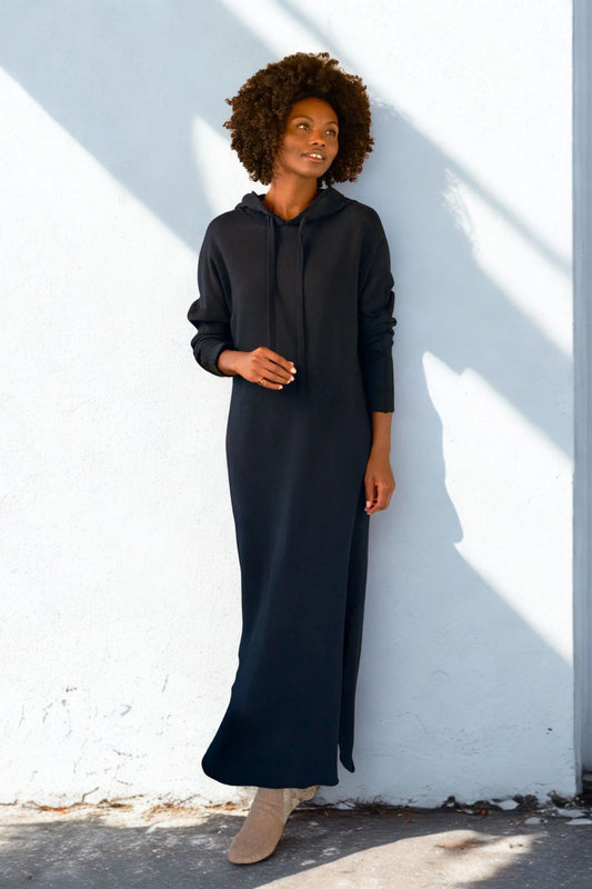 Maxi Sweat Kleid James in Navy