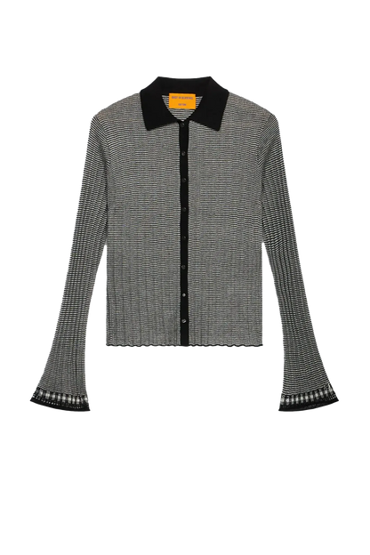Shirt Fine Stripe in Black/Cream
