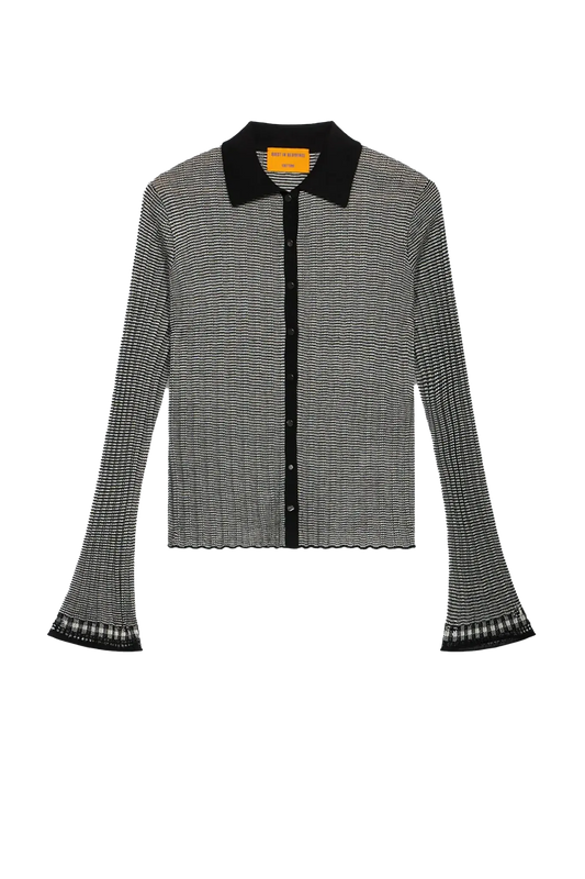 Shirt Fine Stripe in Black/Cream