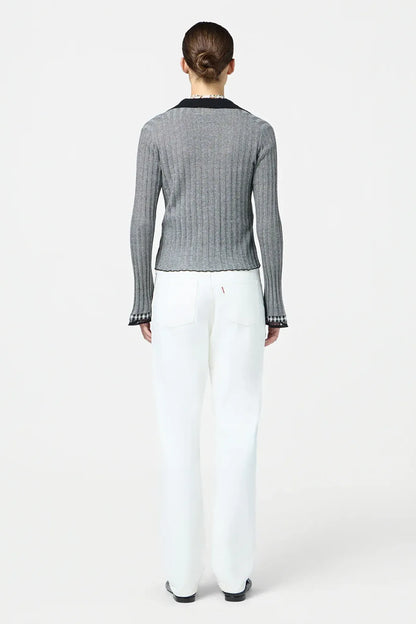 Shirt Fine Stripe in Black/Cream