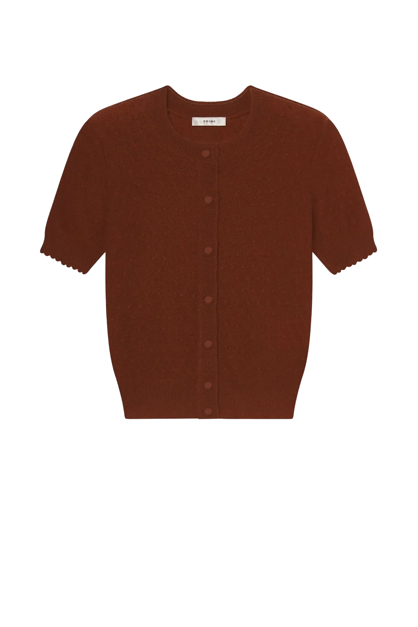 Strickjacke The Cashmere Pointelle Cardi in Chestnut
