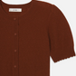 Strickjacke The Cashmere Pointelle Cardi in Chestnut