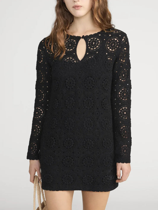 Kleid The Crochet Keyhole in Black
