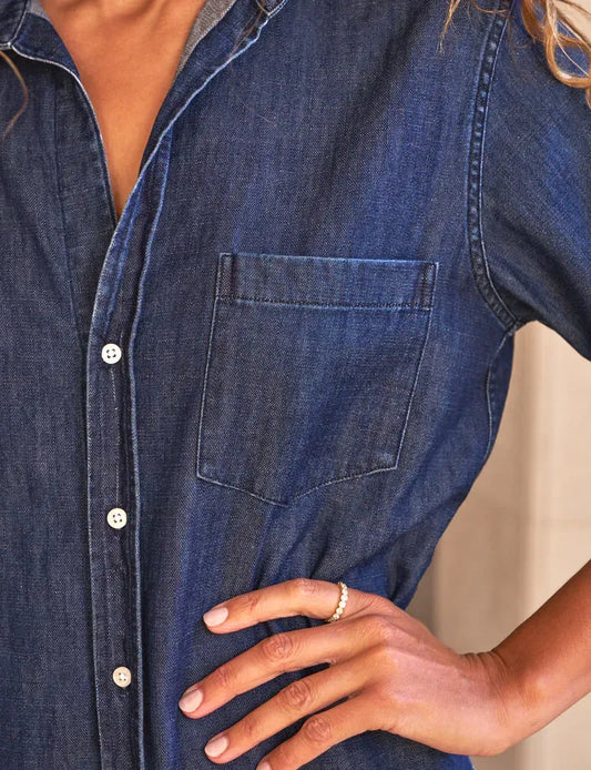 Maxi Shirtkleid Rory in Vintage Dark Wash