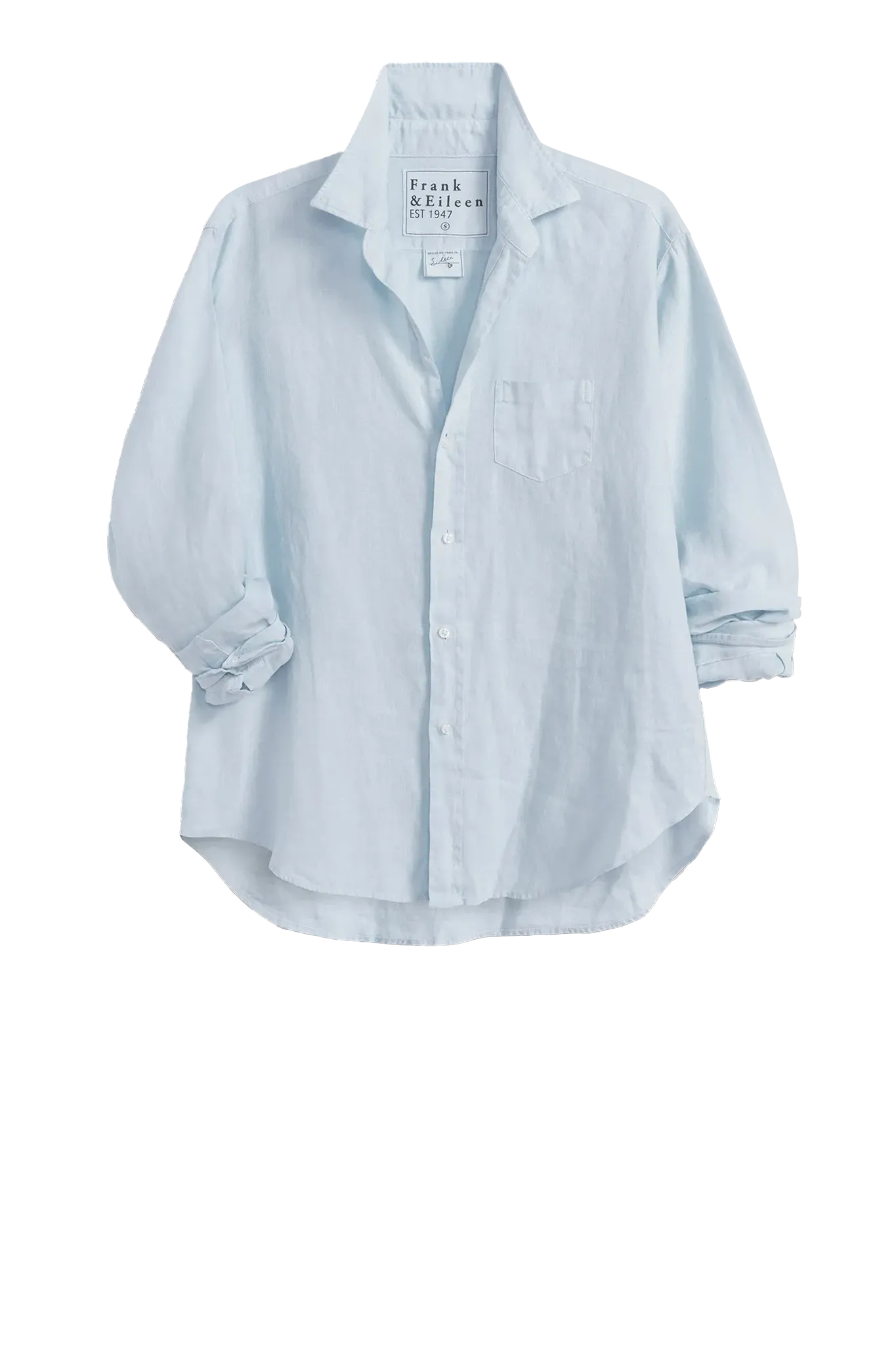 Shirt Eileen Relaxed Button Up in French Blue Linen