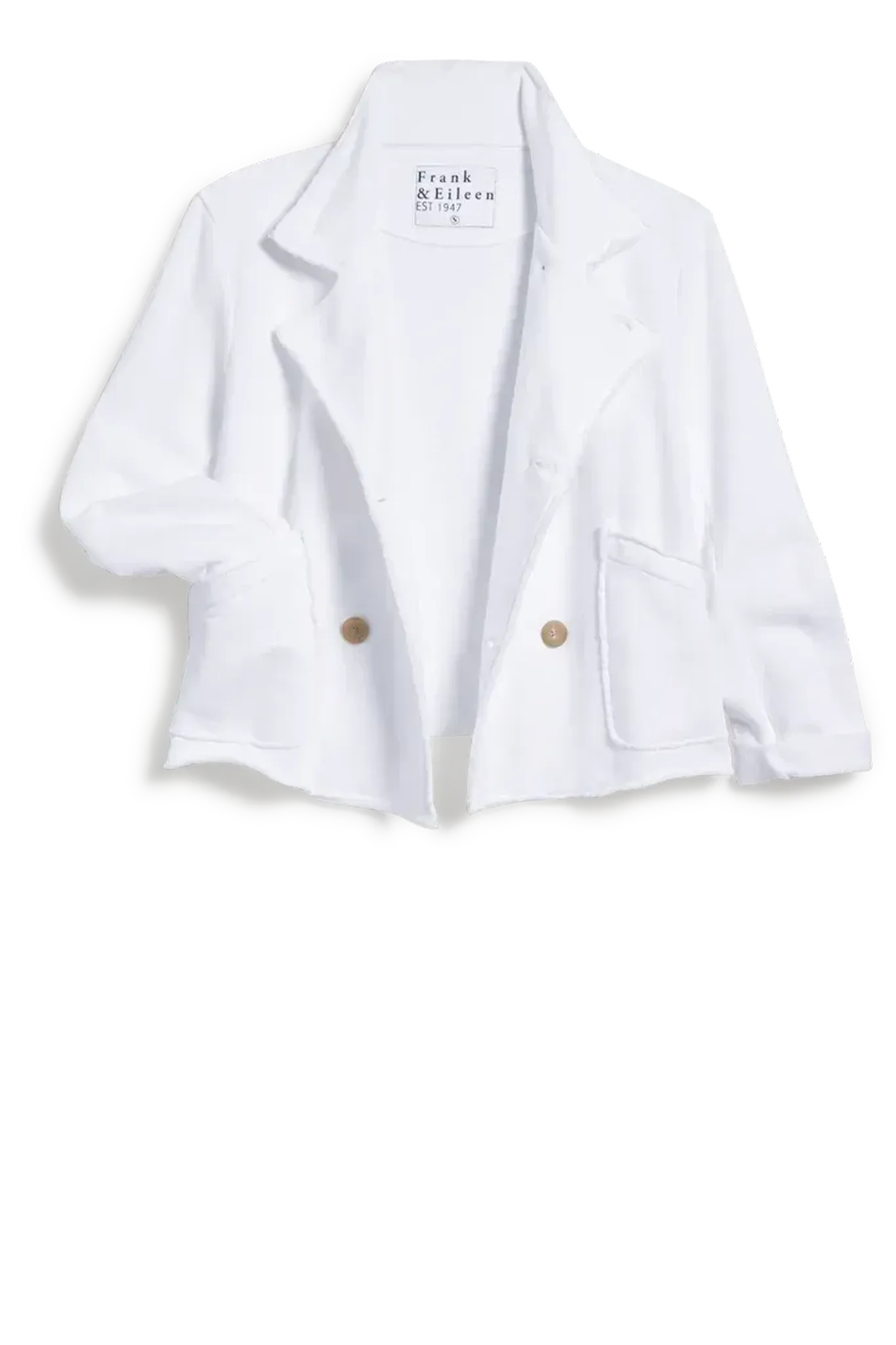 Sweat Jacke Peacoat Cropped in White