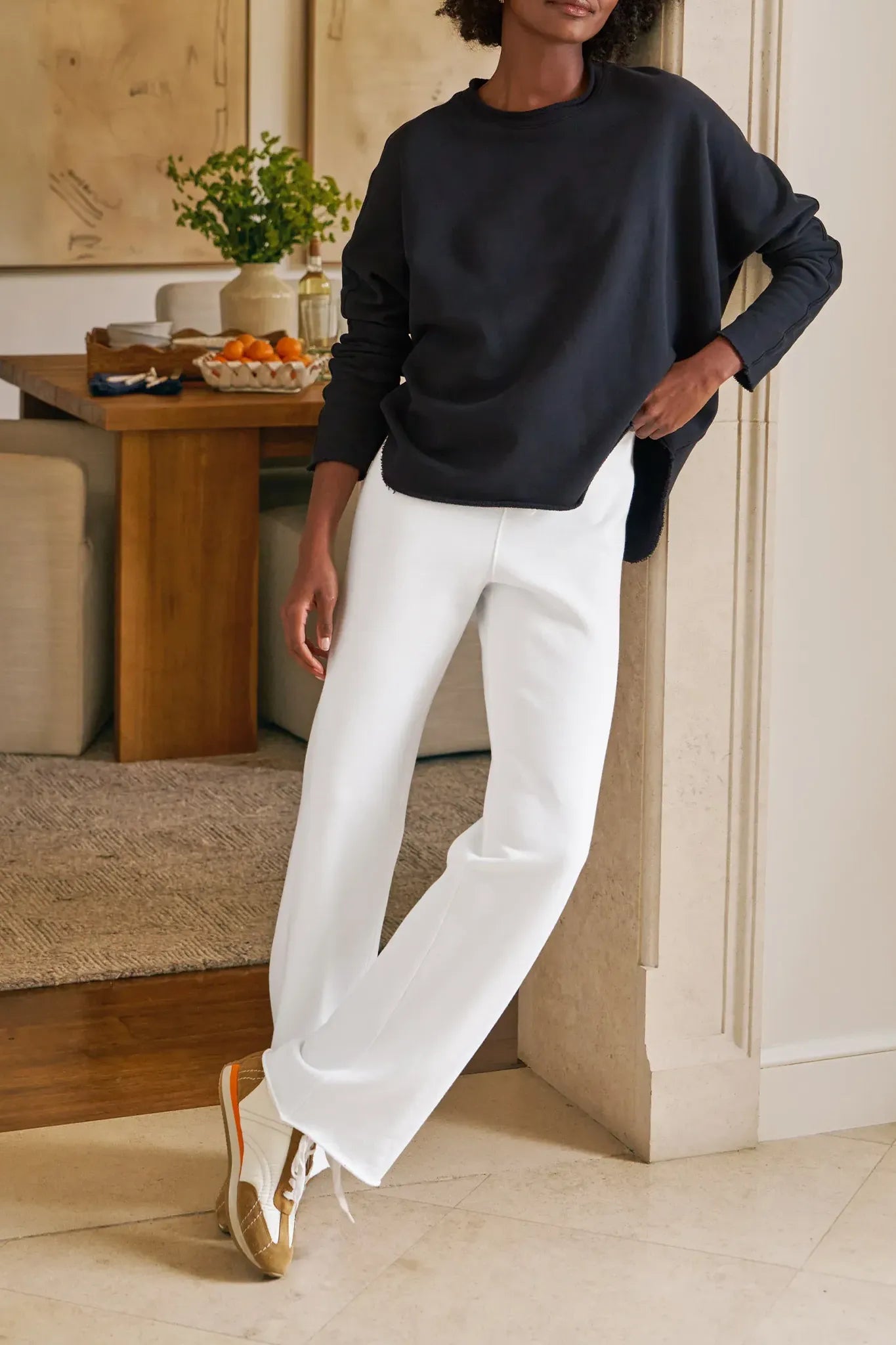 Sweat Shirt Anna Long Sleeve Capelet in Royal Navy