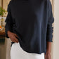 Sweat Shirt Anna Long Sleeve Capelet in Royal Navy