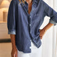 Shirt Eileen Relaxed Button Up in Vintage Dark Indigo Wash