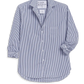 Shirt Eileen Relaxed Button Up in White Navy Stripe