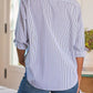 Shirt Eileen Relaxed Button Up in White Navy Stripe