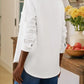 Sweat Shirt Eileen Relaxed Button Up in White