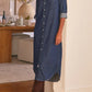 Maxi Shirtkleid Rory in Vintage Dark Wash