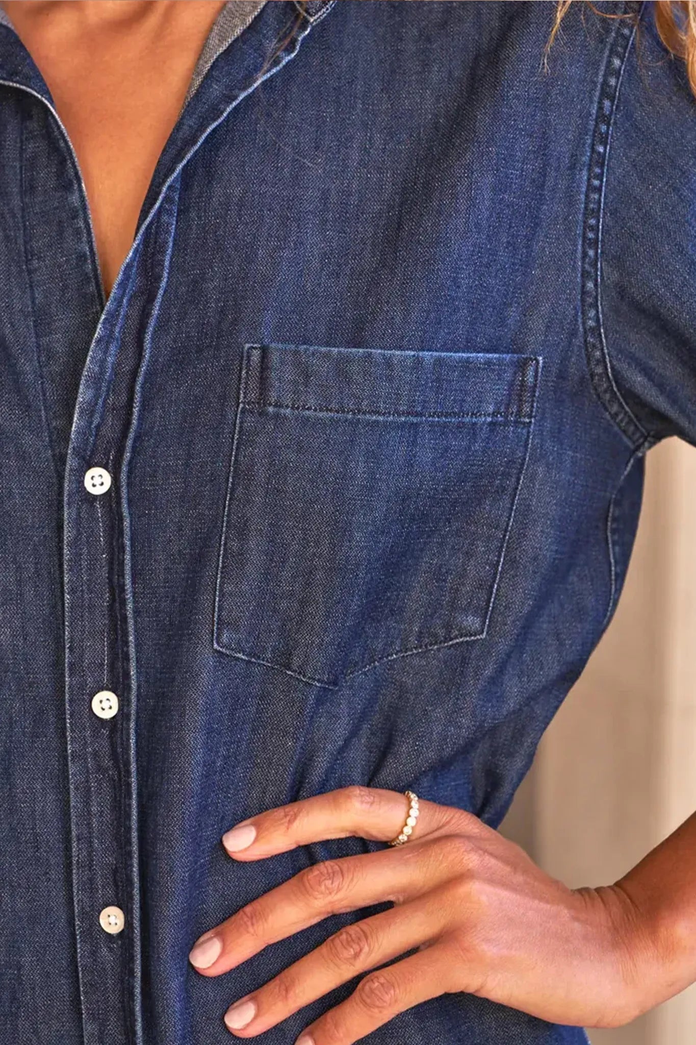 Maxi Shirtkleid Rory in Vintage Dark Wash