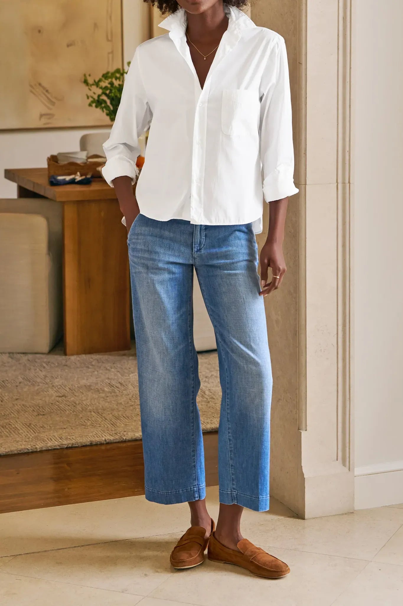 Shirt Silvio Untuckable Button-Up in White