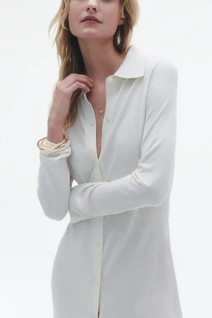 Kleid Showtime Shirt Dress in Cream