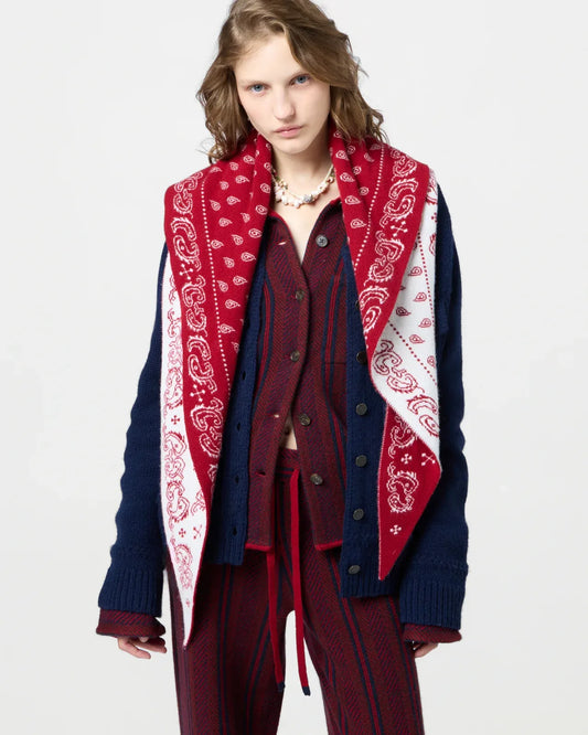 Cashmere Tuch The Wild Rag in Ruby Cream