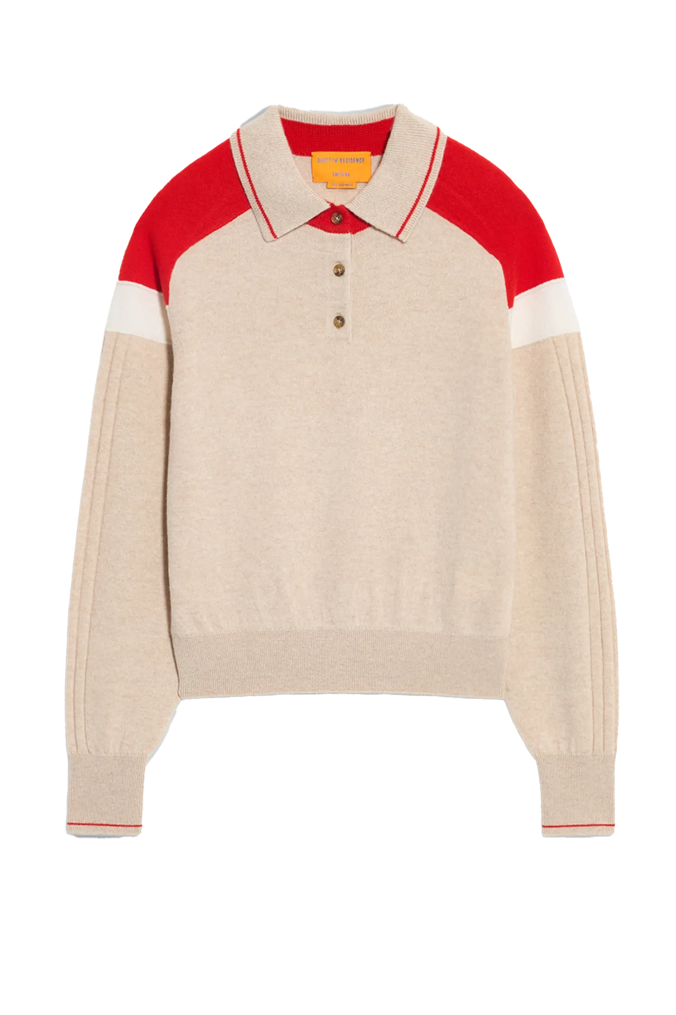 Pullover Alpine Collegiate Polo in Sandstone Combo