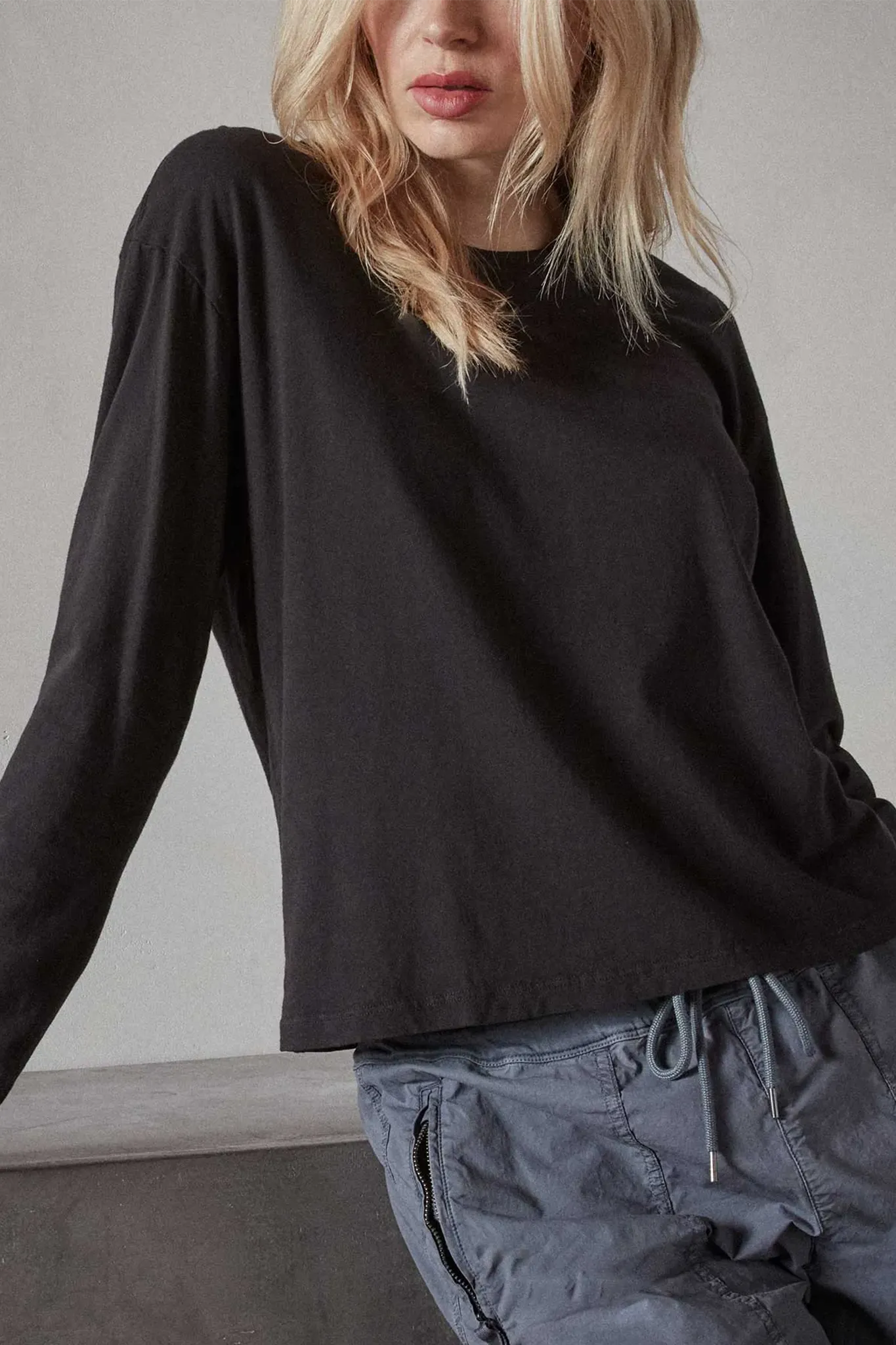 Longsleeve Boxy in Black
