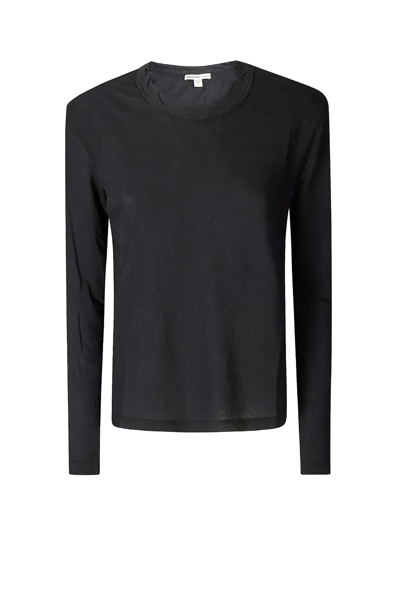 Longsleeve Crepe Jsy Oversized Crew in Black