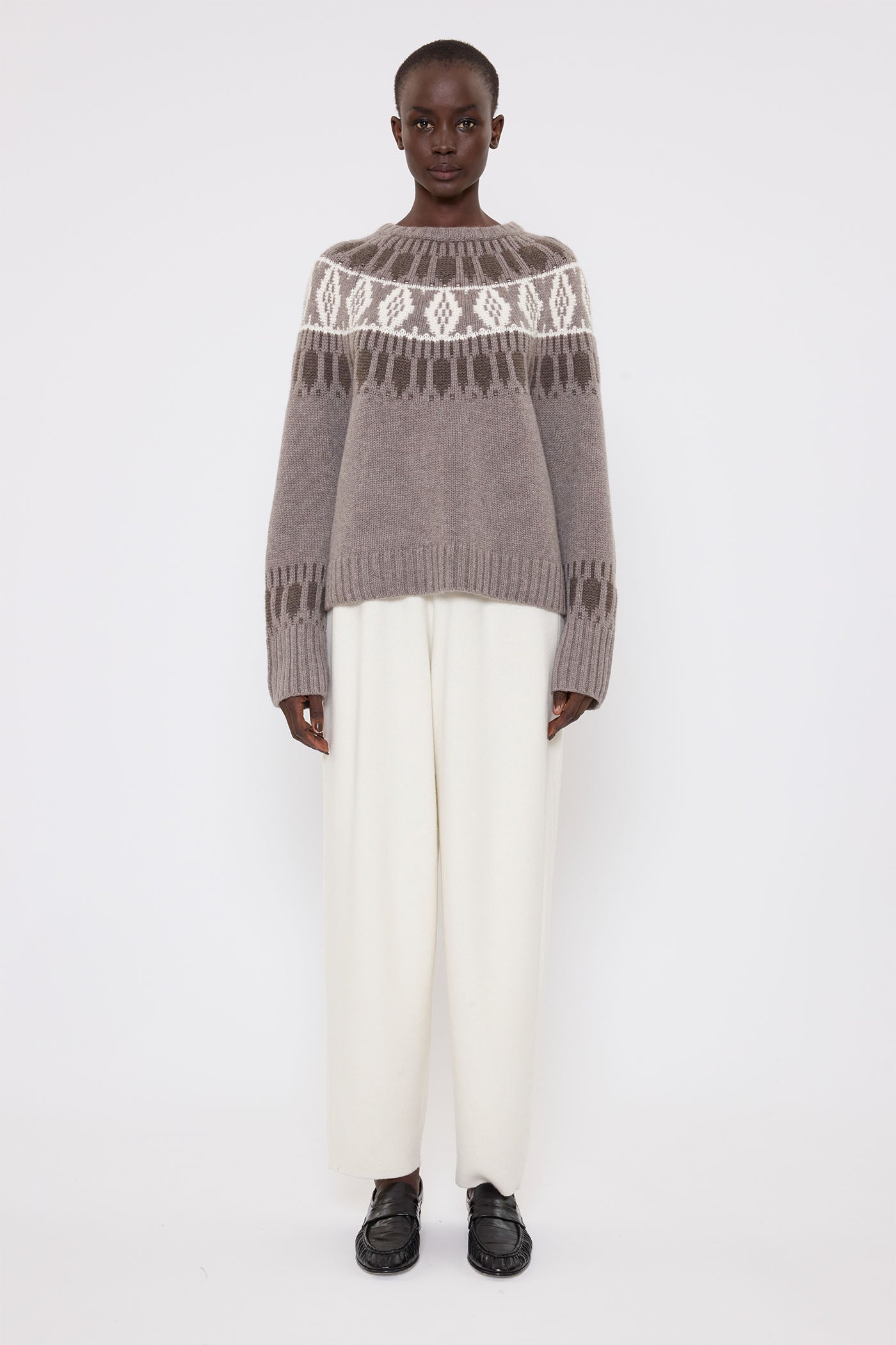 Pullover Jackson in Ivory/Mushroom
