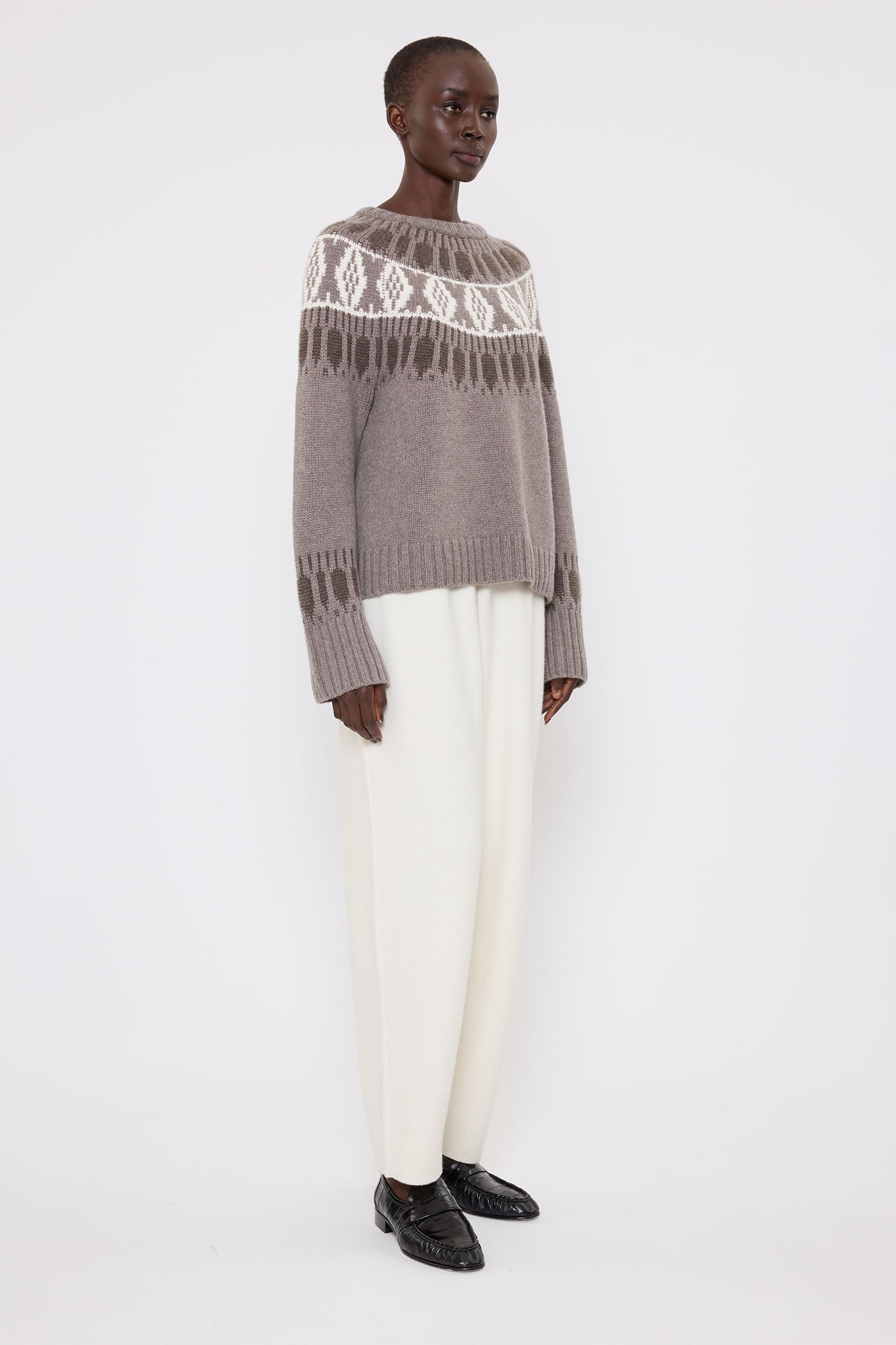 Pullover Jackson in Ivory/Mushroom