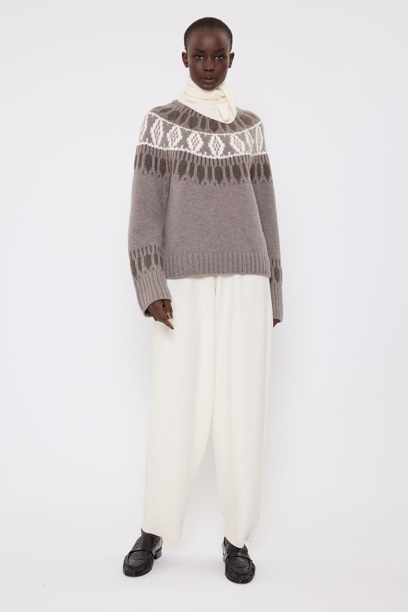 Pullover Jackson in Ivory/Mushroom