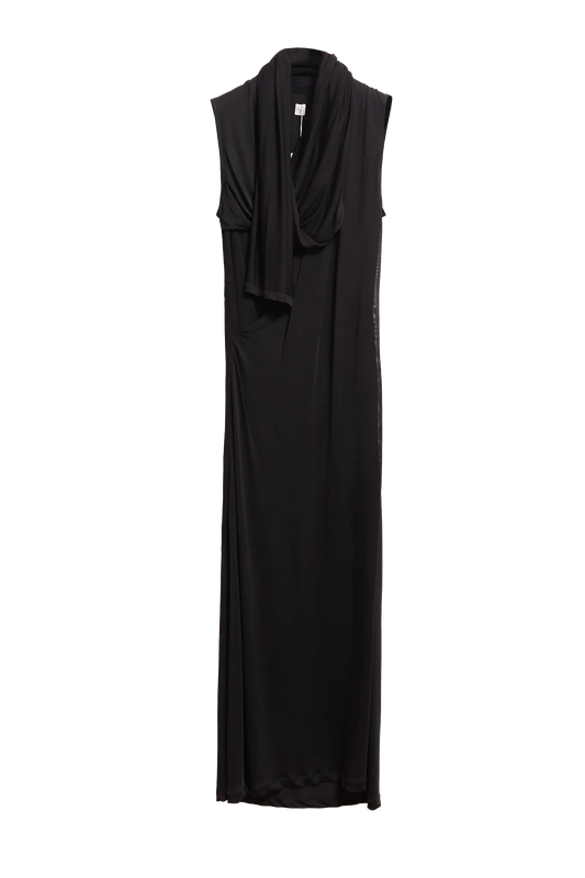 Kleid Overlapped Scarf in Black