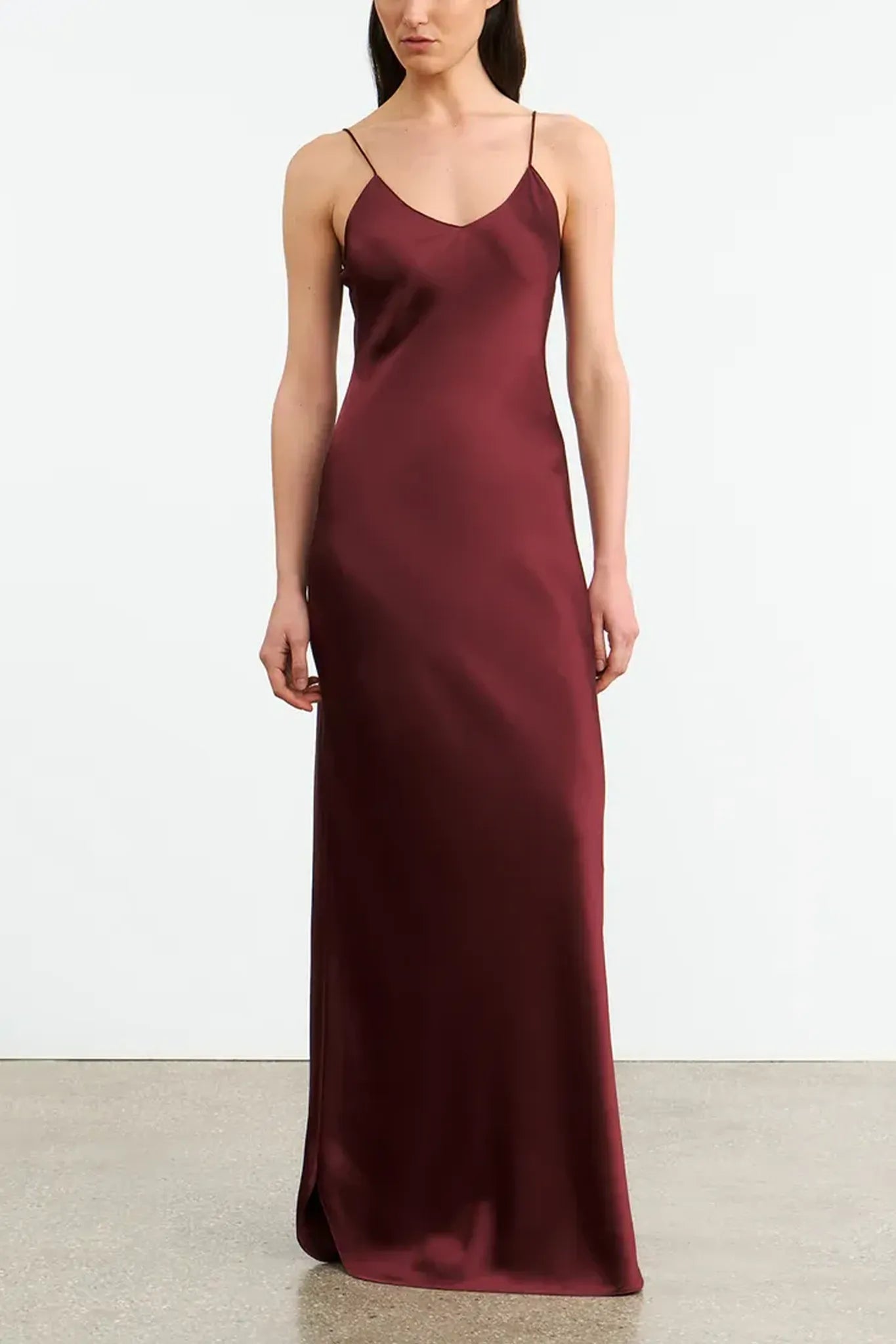 Kleid Cami Silk Gown in Claret