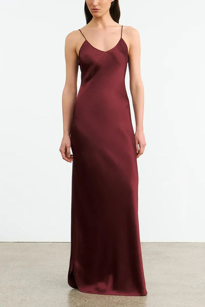 Kleid Cami Silk Gown in Claret