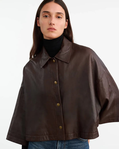 Lederjacke Ines in Dark Brown