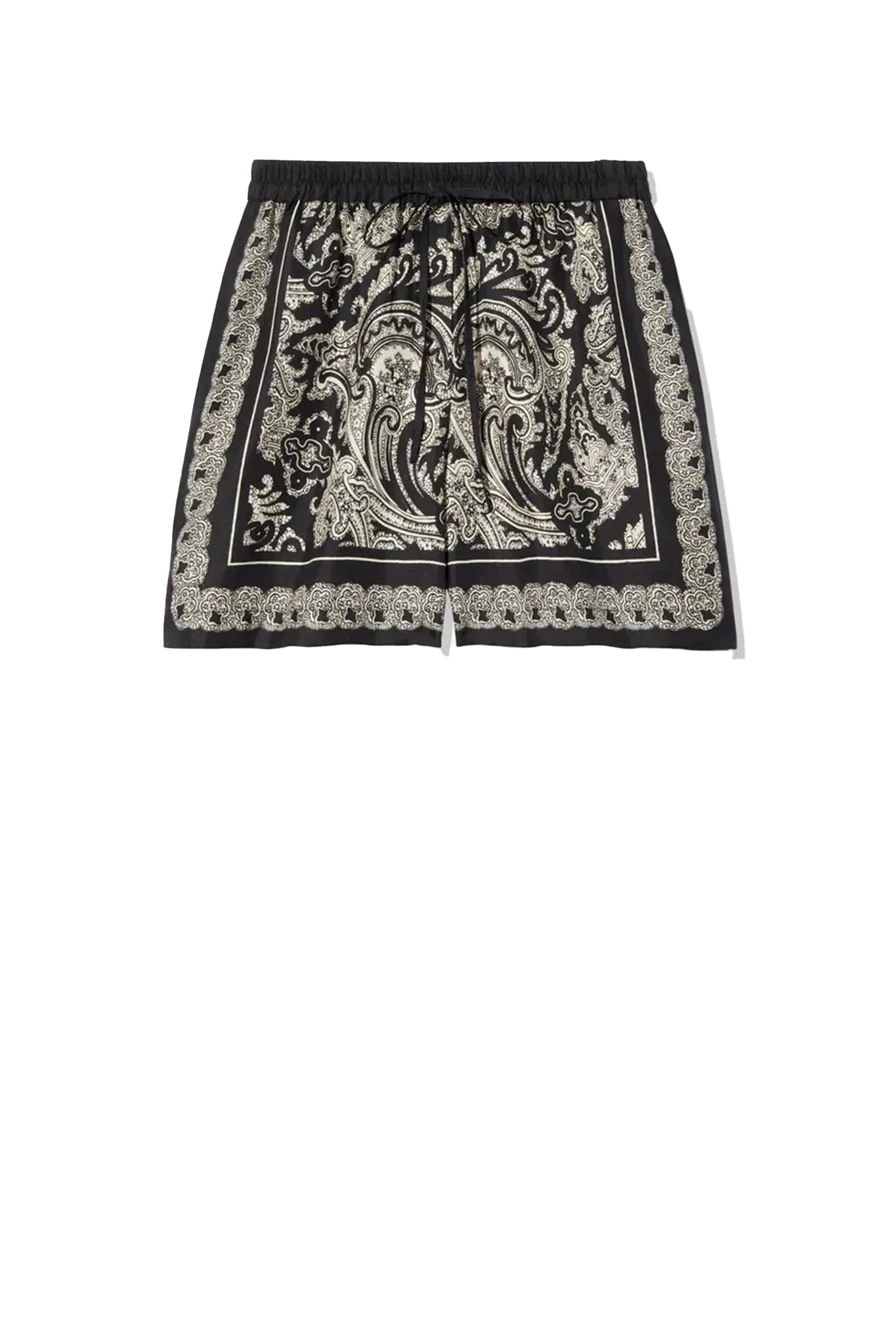 Short Frances Silk in Black/Ivory