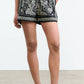 Short Frances Silk in Black/Ivory